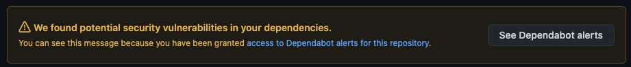 Dependabot alert in github